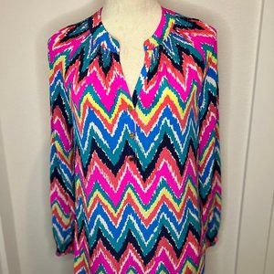 Lilly Pulitzer | Elsa Silk Blouse | Rainbow Chevron | Size: M